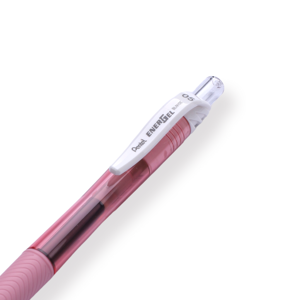 Pentel EnerGel-X Gel Pen - Needle-Point - 0.5 mm - Black (Pink Body) - Stationery Pal