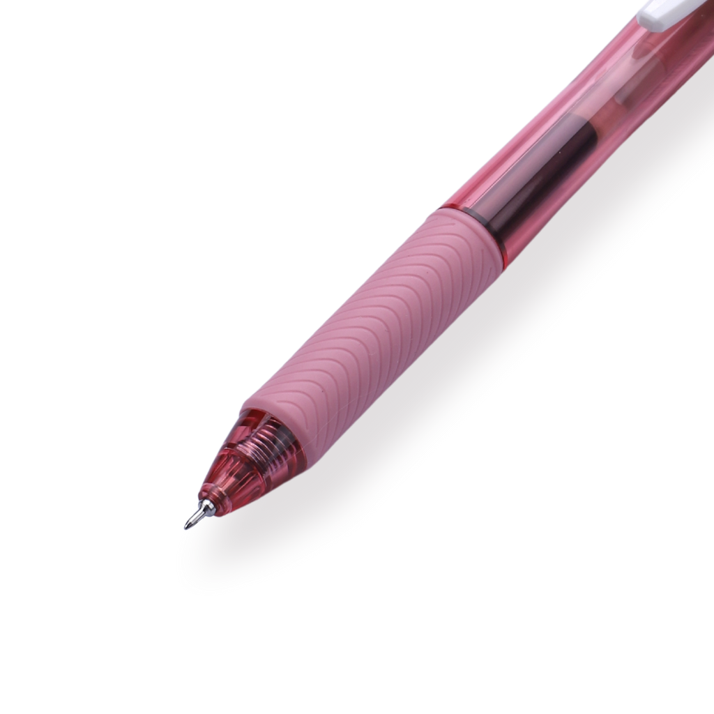 Pentel EnerGel-X Gel Pen - Needle-Point - 0.5 mm - Black (Pink Body) - Stationery Pal