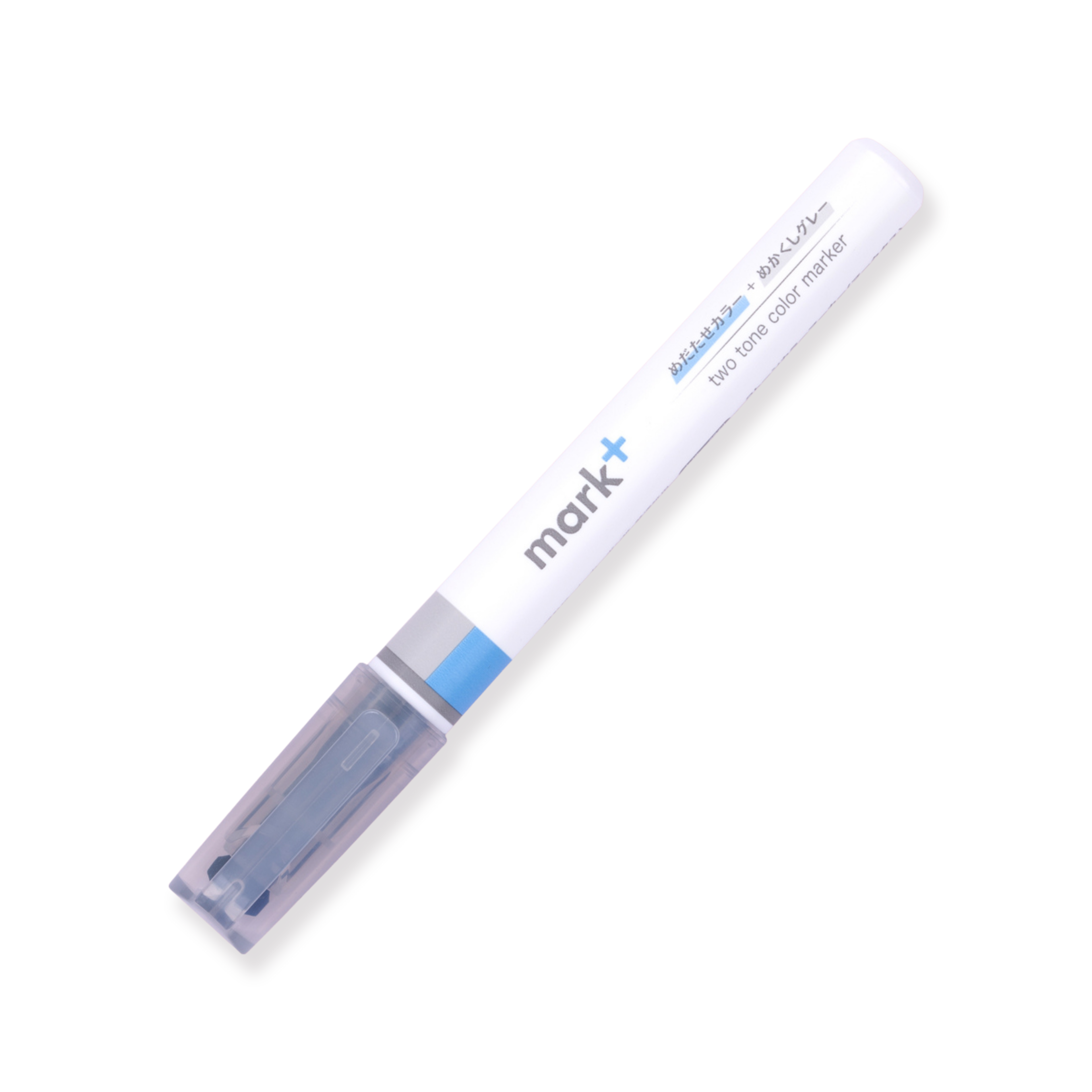 Kokuyo Mark+ Dual Color Highlighter - Gray Type - Blue & Gray - Stationery Pal