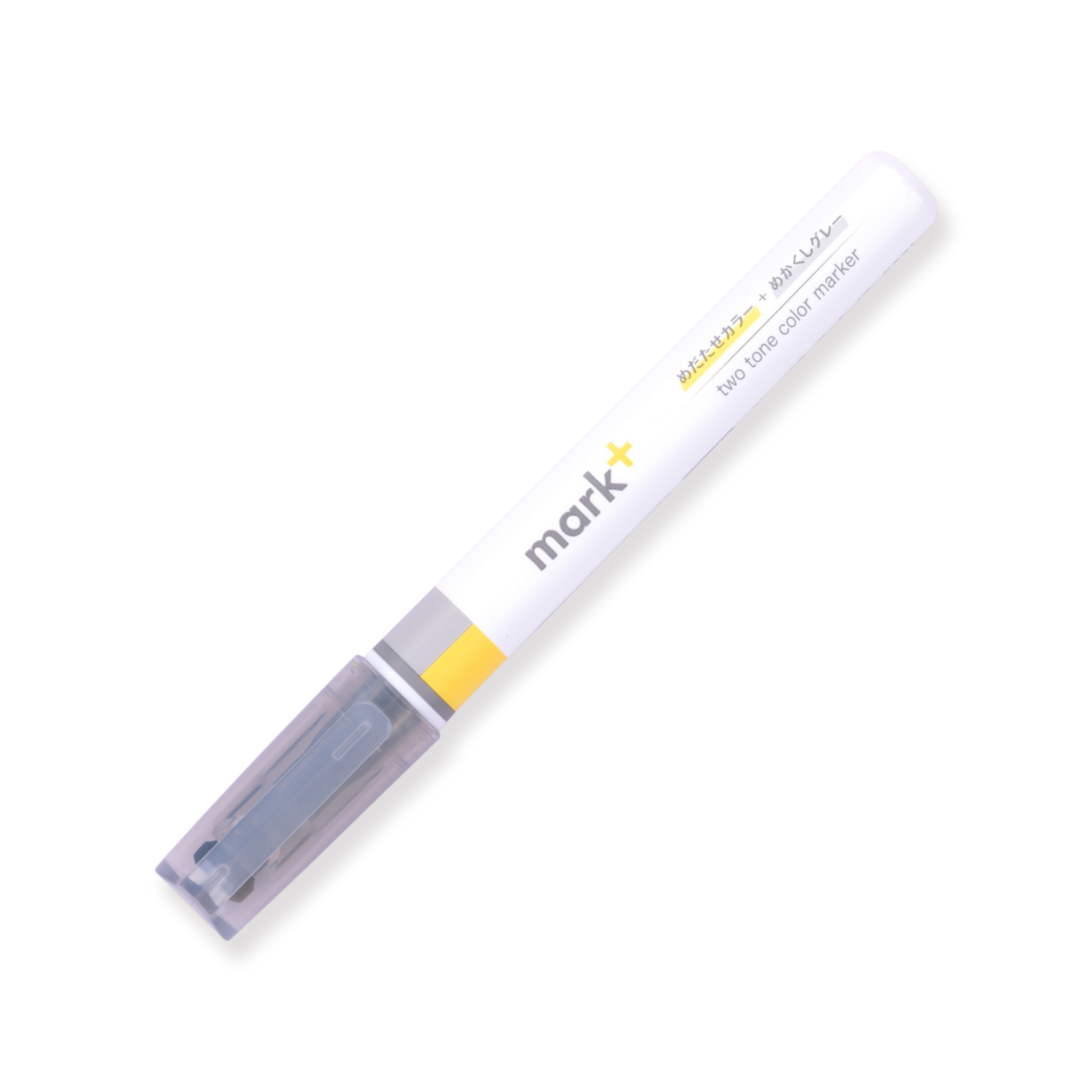 Kokuyo Mark+ Dual Color Highlighter - Gray Type - Yellow & Gray - Stationery Pal