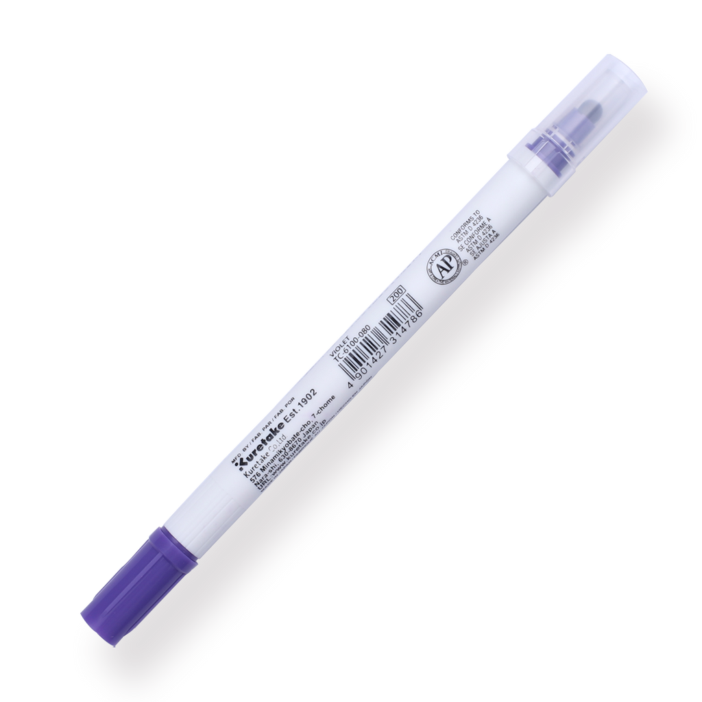 Kuretake ZIG Clean Color Dot Double-Sided Marker - Violet 080 - Stationery Pal