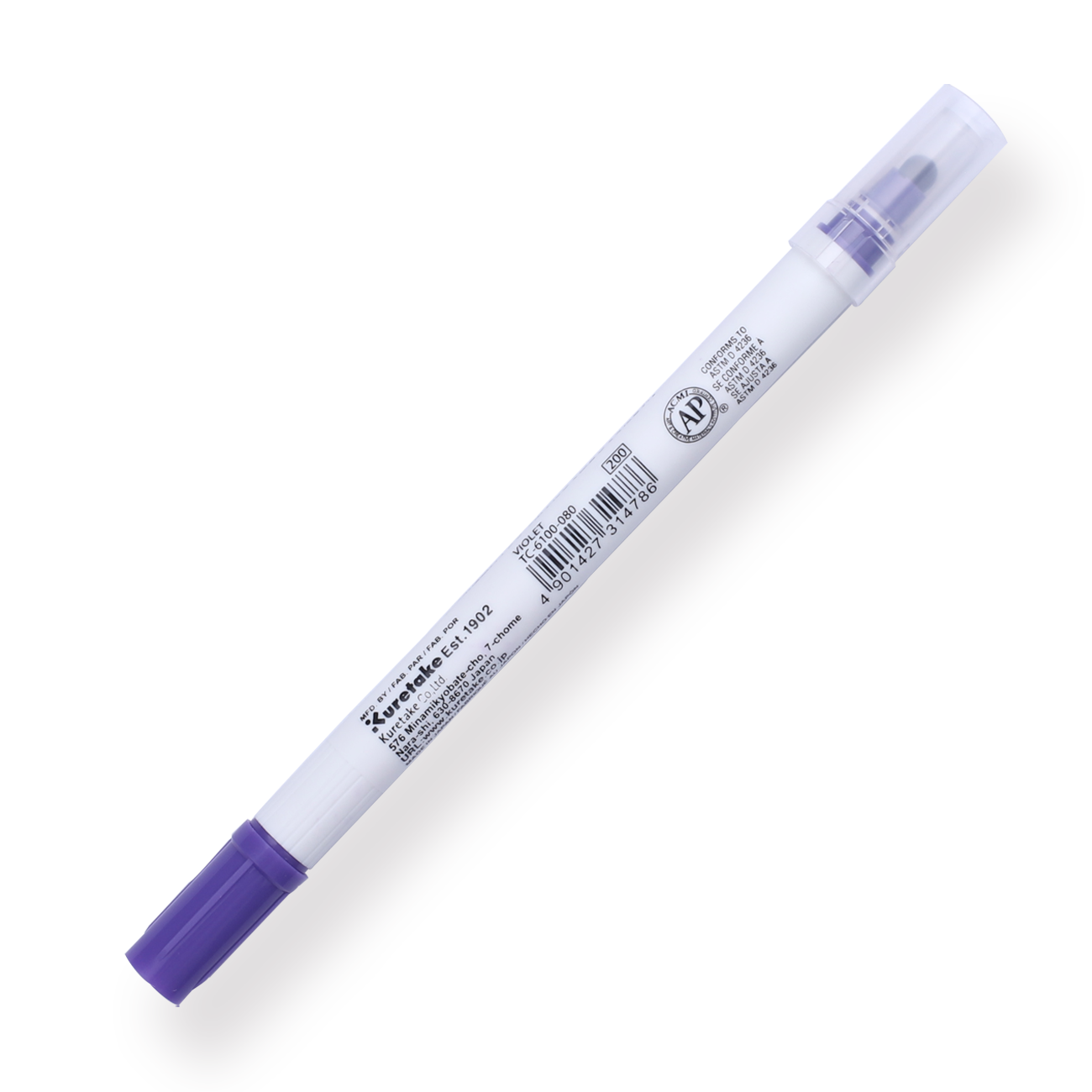 Kuretake ZIG Clean Color Dot Double-Sided Marker - Violet 080 - Stationery Pal