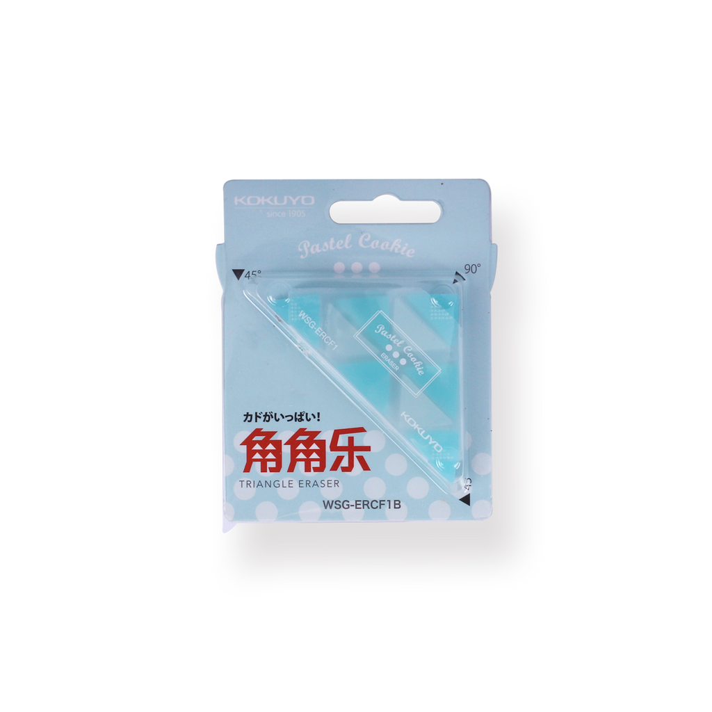 Kokuyo WSG-ERF2 Corner Triangle Eraser - Blue - Stationery Pal