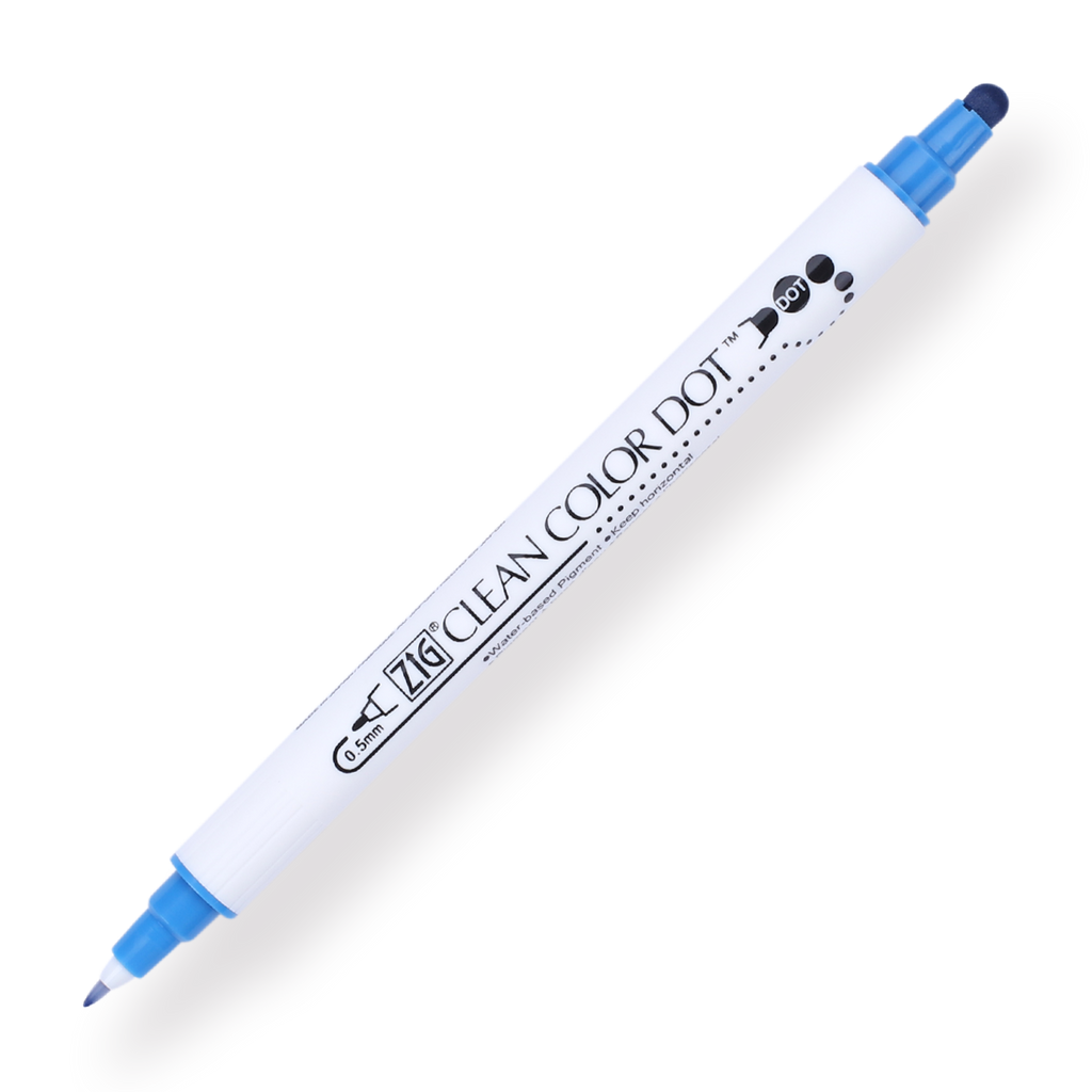 Kuretake ZIG Clean Color Dot Double-Sided Marker - Blue 032 - Stationery Pal