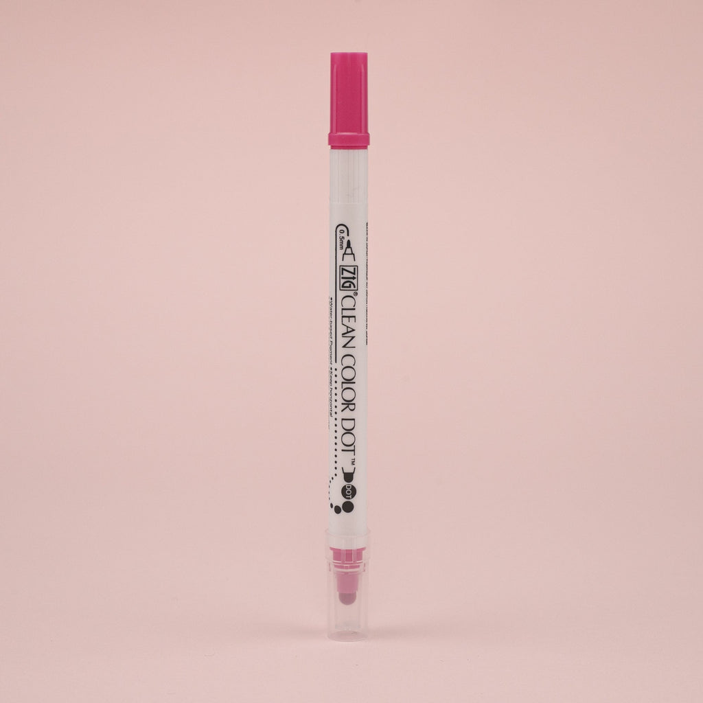 Kuretake ZIG Clean Color Dot Double-Sided Marker - Pink 025 - Stationery Pal