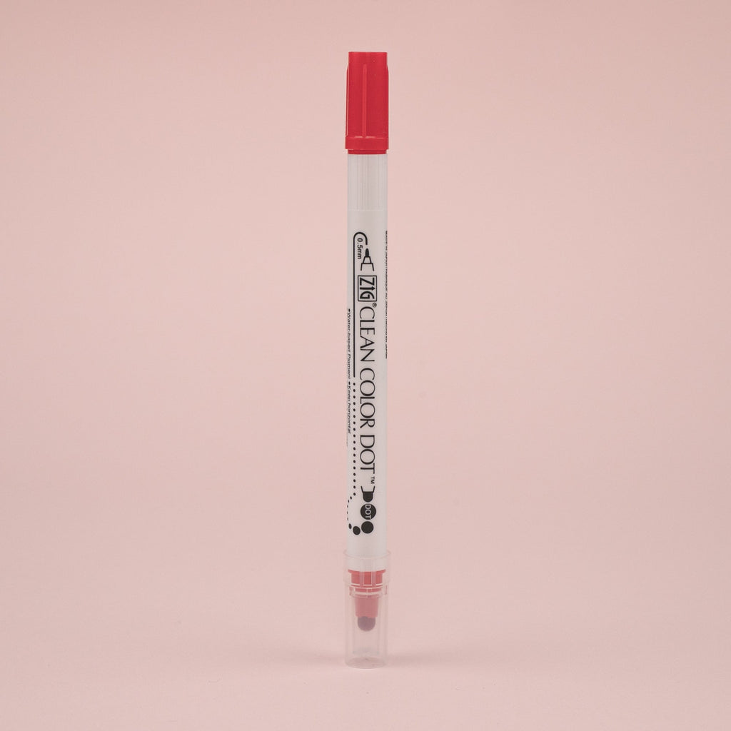 Kuretake ZIG Clean Color Dot Double-Sided Marker - Red 020 - Stationery Pal