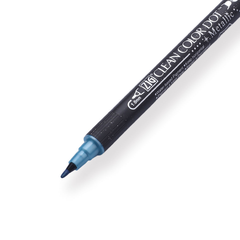 Kuretake Zig Clean Colour Dot Metallic Double-Sided Marker - Blue 125 - Stationery Pal