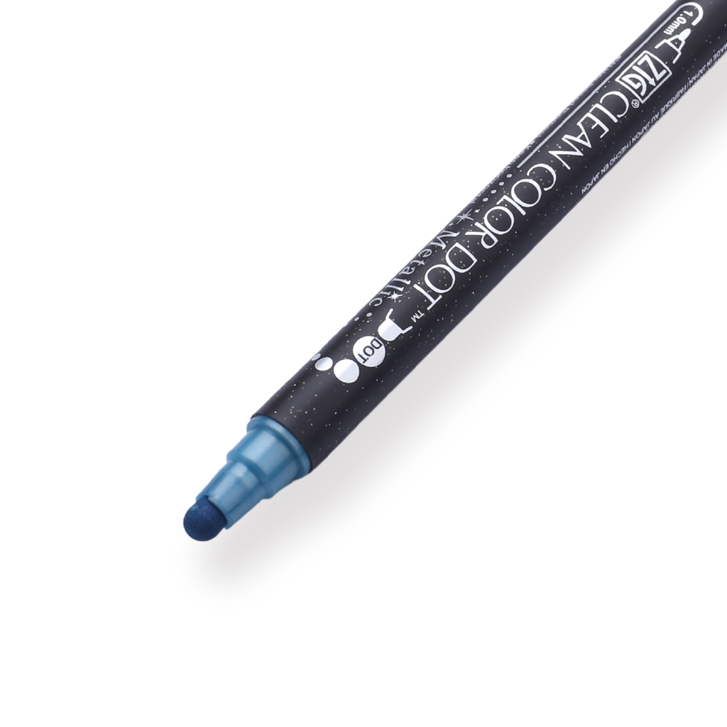 Kuretake Zig Clean Colour Dot Metallic Double-Sided Marker - Blue 125 - Stationery Pal