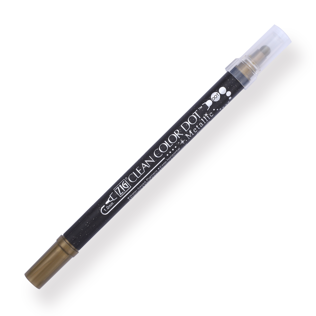 Kuretake Zig Clean Colour Dot Metallic Double-Sided Marker - Gold 101 - Stationery Pal