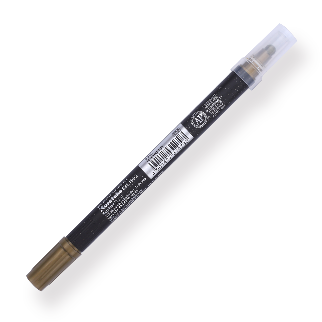 Kuretake Zig Clean Colour Dot Metallic Double-Sided Marker - Gold 101 - Stationery Pal