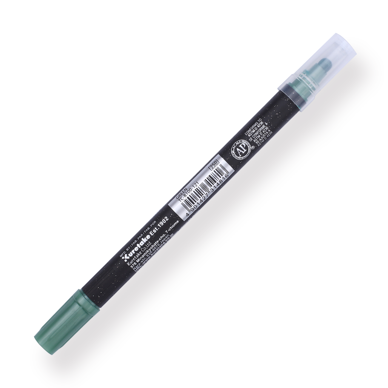 Kuretake Zig Clean Colour Dot Metallic Double-Sided Marker - Green 121 - Stationery Pal