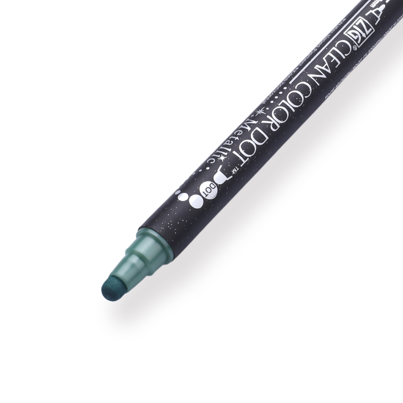 Kuretake Zig Clean Colour Dot Metallic Double-Sided Marker - Green 121 - Stationery Pal