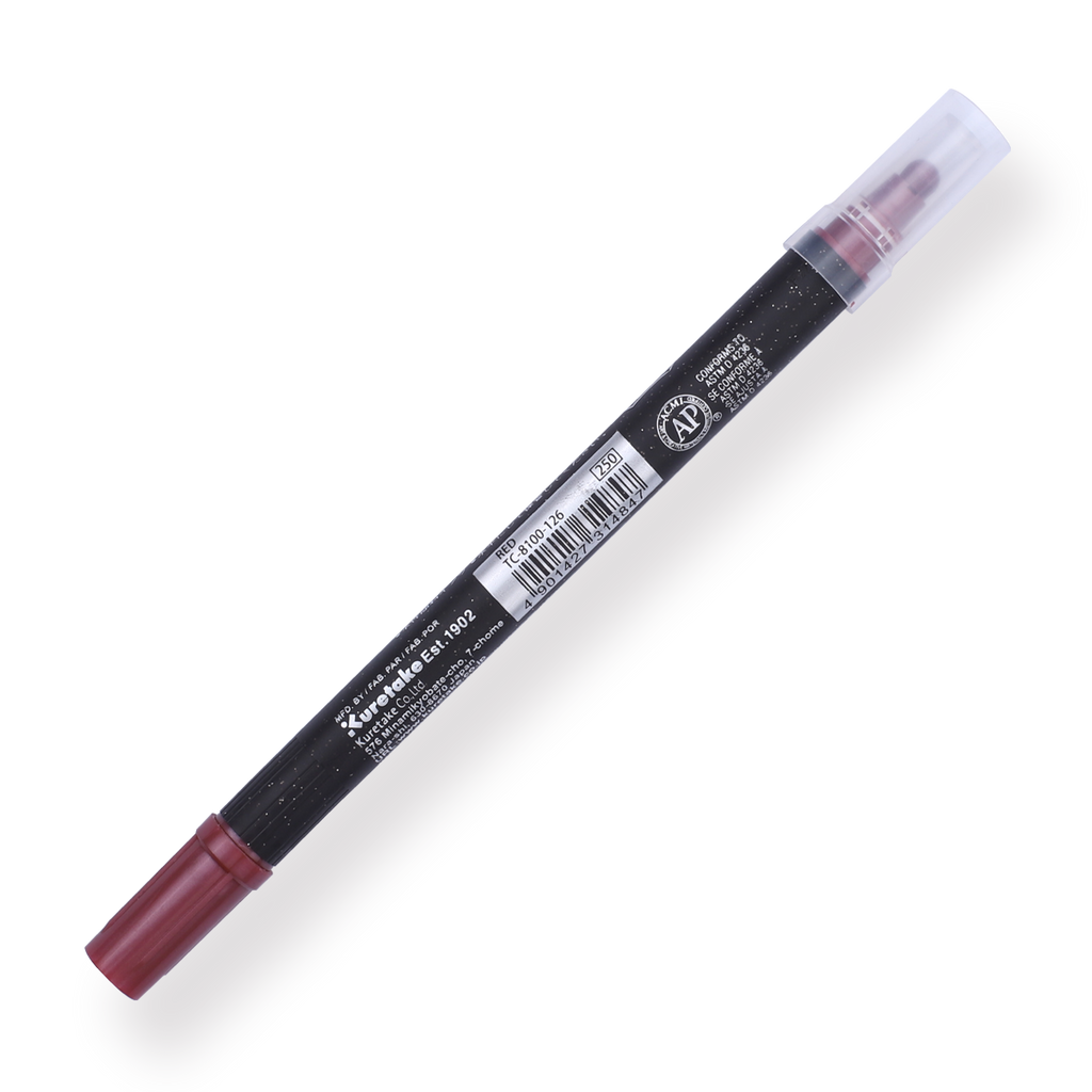 Kuretake Zig Clean Colour Dot Metallic Double-Sided Marker - Red 126 - Stationery Pal