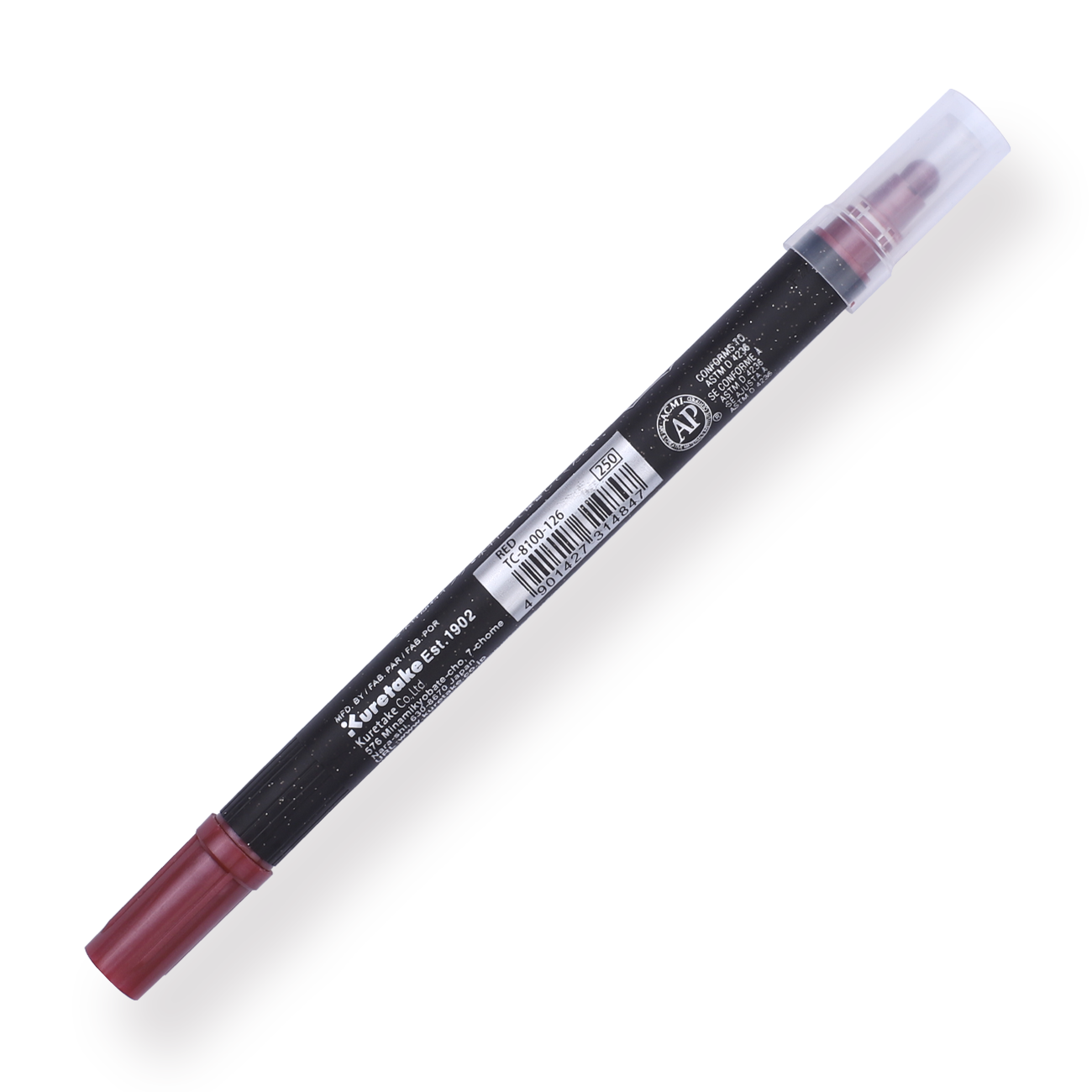 Kuretake Zig Clean Colour Dot Metallic Double-Sided Marker - Red 126 - Stationery Pal