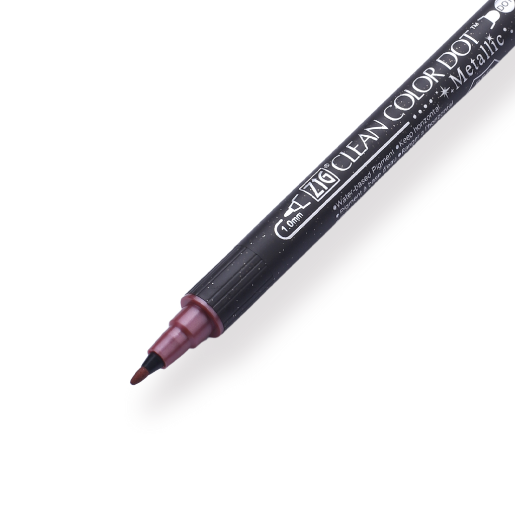 Kuretake Zig Clean Colour Dot Metallic Double-Sided Marker - Red 126 - Stationery Pal