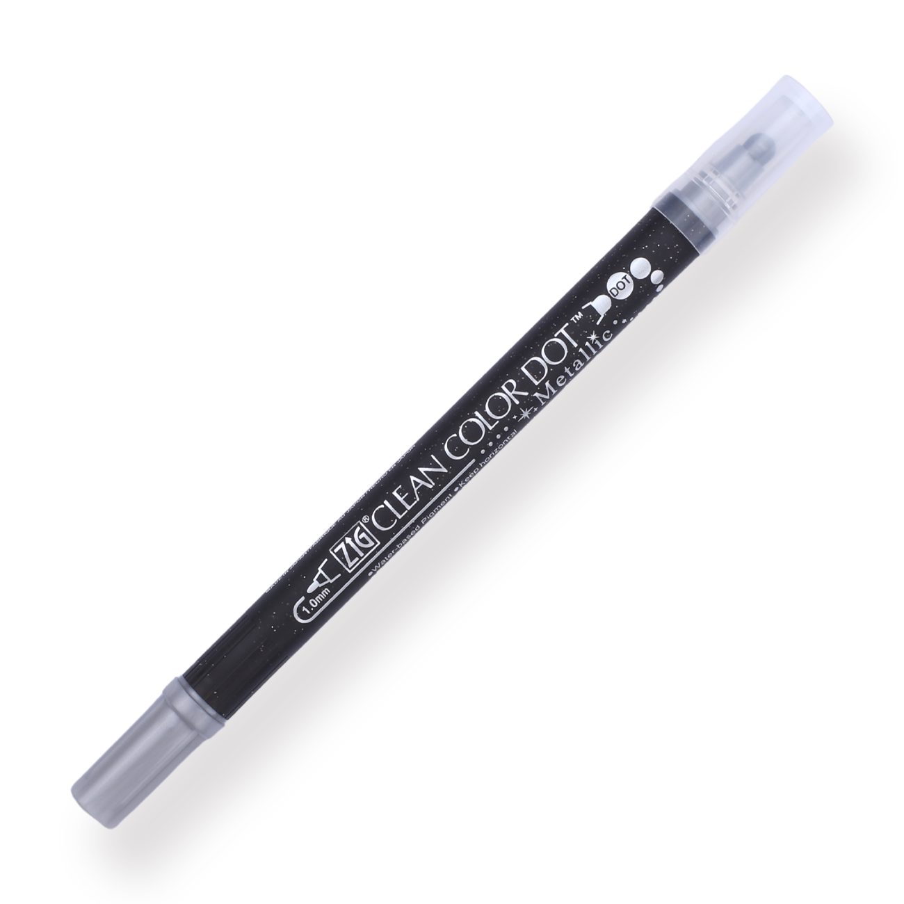 Kuretake Zig Clean Colour Dot Metallic Double-Sided Marker - Silver 102 - Stationery Pal