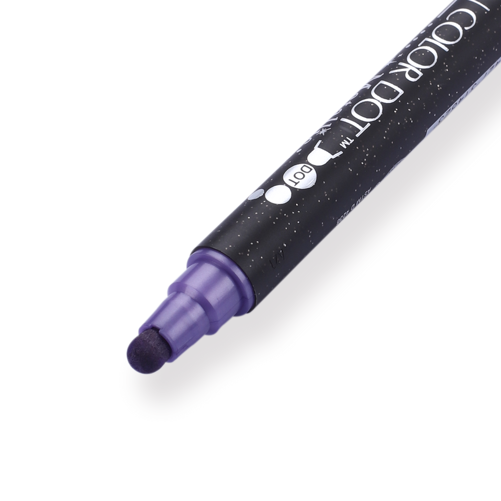 Kuretake Zig Clean Colour Dot Metallic Double-Sided Marker - Violet 124 - Stationery Pal