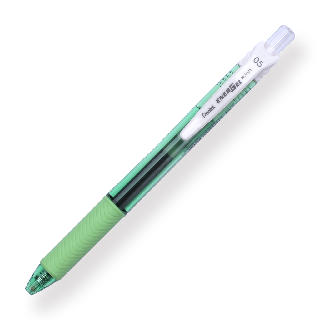 Pentel EnerGel-X Gel Pen - Needle-Point - 0.5 mm - Black (Green Body) - Stationery Pal