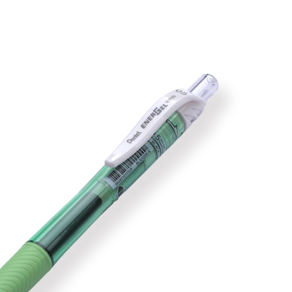 Pentel EnerGel-X Gel Pen - Needle-Point - 0.5 mm - Black (Green Body) - Stationery Pal