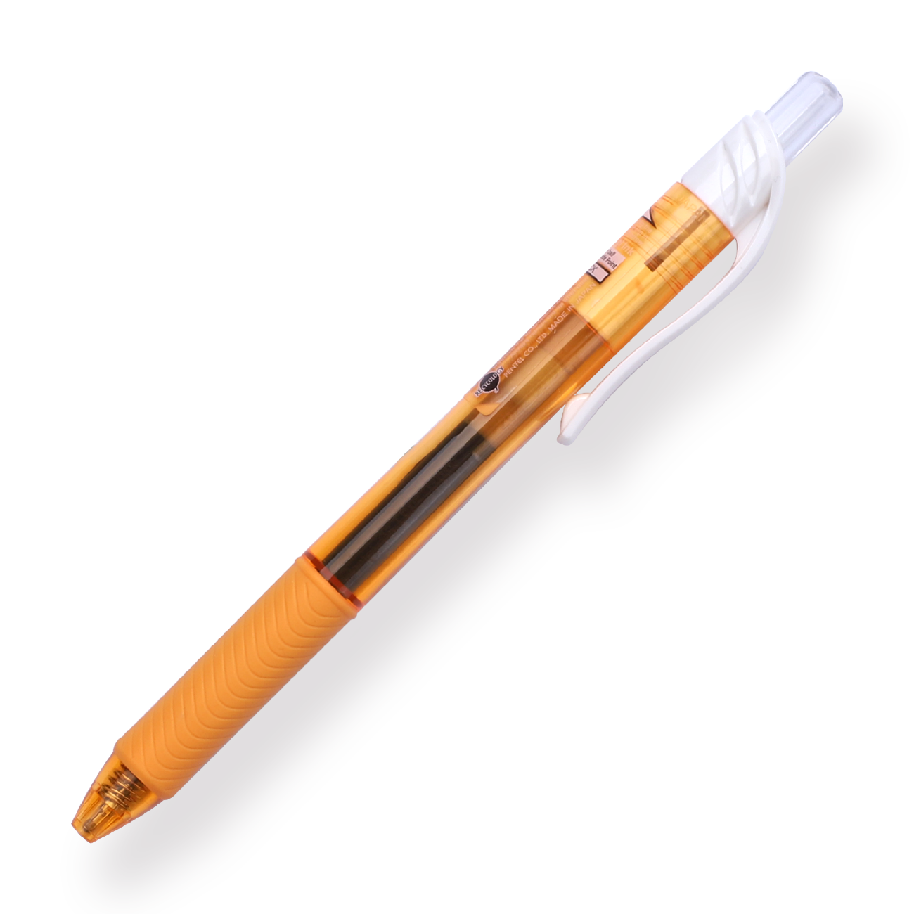 Pentel EnerGel-X Gel Pen - Needle-Point - 0.5 mm - Black (Orange Body) - Stationery Pal