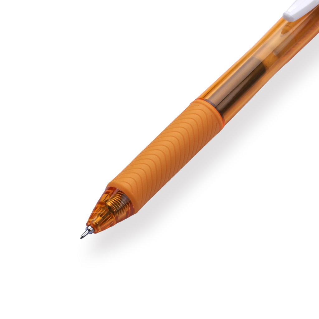 Pentel EnerGel-X Gel Pen - Needle-Point - 0.5 mm - Black (Orange Body) - Stationery Pal