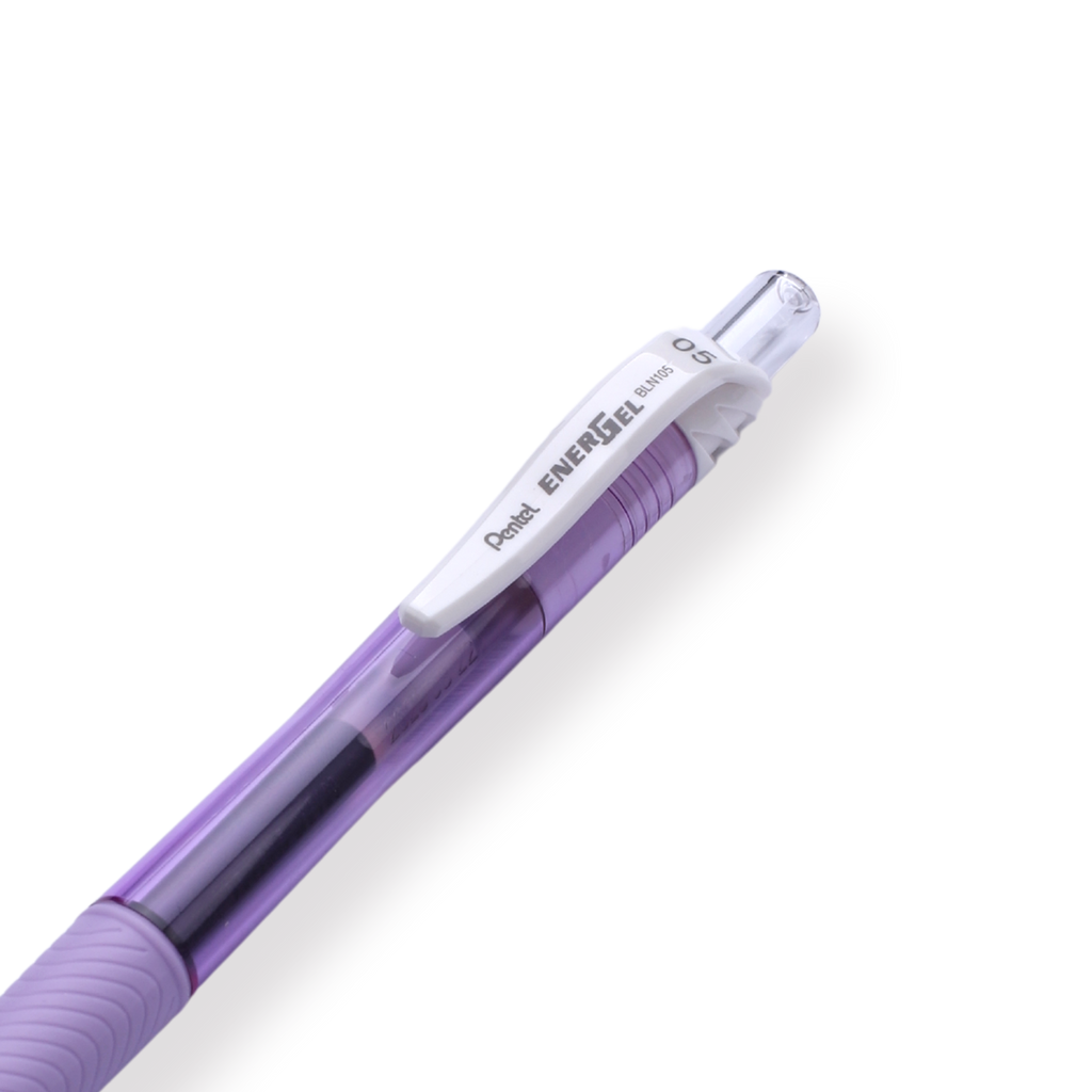Pentel EnerGel-X Gel Pen - Needle-Point - 0.5 mm - Black (Purple Body) - Stationery Pal