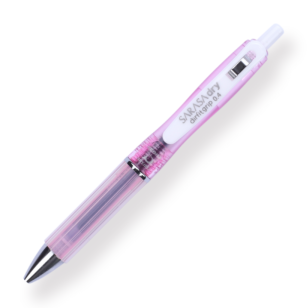 Zebra Sarasa Dry Airfit Ballpoint Pen - 0.4 mm - Black - Pink Body - Stationery Pal